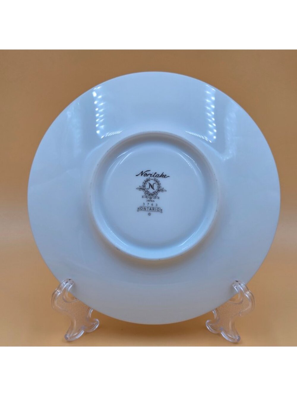 Noritake Ontario Footed Cup and Saucer Set of 3 Blue Gray Band White Pink Flower - Picture 6 of 16